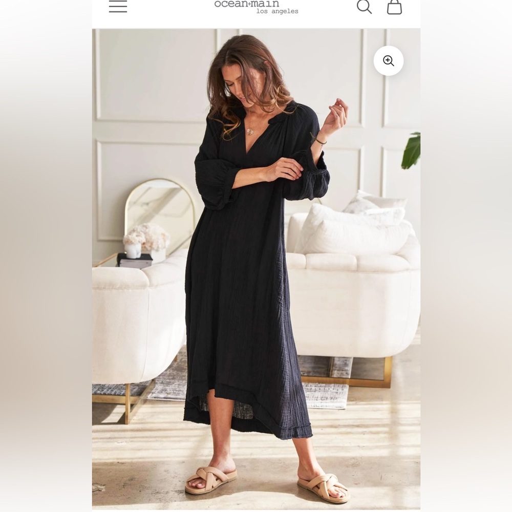 Ocean Main Los Angeles Elegant Black Draped Dress